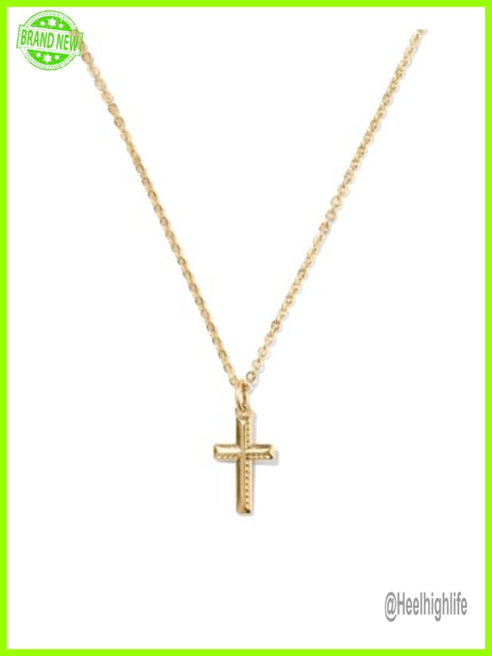 14K Gold-Filled Cross Short Pendant Necklace Lobster Clasp